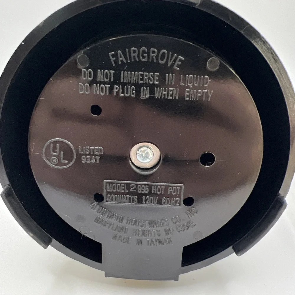 VTG Fairgrove Aluminum Electric Hot Pot #2995‎   70's 1978 CIB